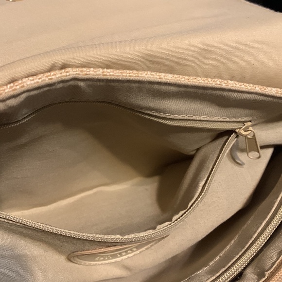 Etienne Aigner - Vintage - Tan and Beige- Jute Brass and Leather Shoulder Bag - Picture 4 of 12